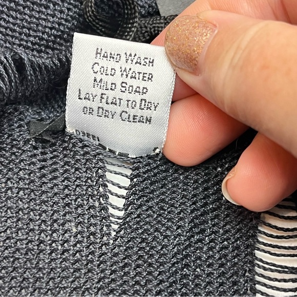 Jarbo Deconstructed Open Slash Knit Cardigan Sweater Wrap Women Size 42 / 14 NEW - Picture 3 of 12